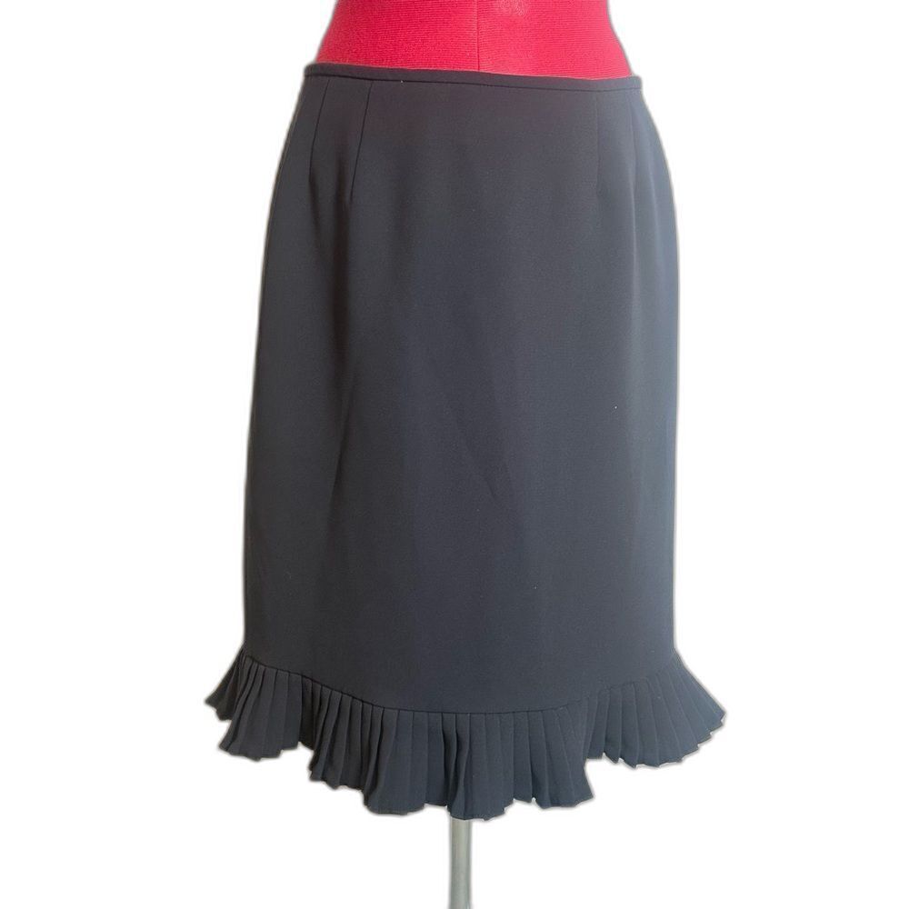 Le Suit Classic Pencil Skirt Women's Petite Size 10P Solid Dark Blue Career